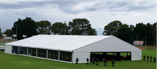 Large marquee set up outdoors