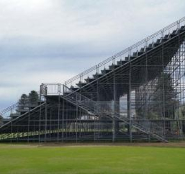 Side view of grandstand seating